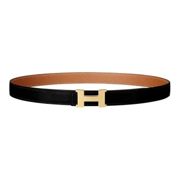 HERMES Constance Leather Belts Women's Black Box