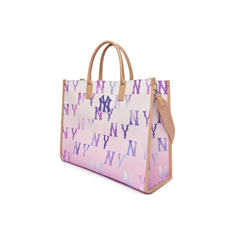 MLB Canvas One Shoulder Canvas Bag Handbag Large Size Unisex Pink Purple-1