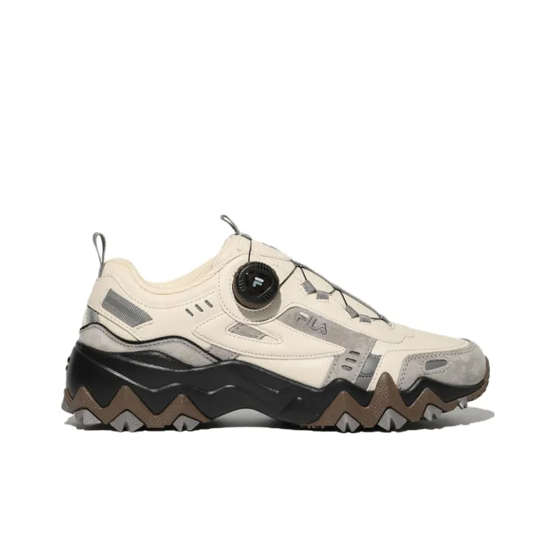 FILA Oakment Tr Dial V2 Anti Slip Wear Resistant Low Top Casual Shoes Unisex Beige Black Korean Style-1