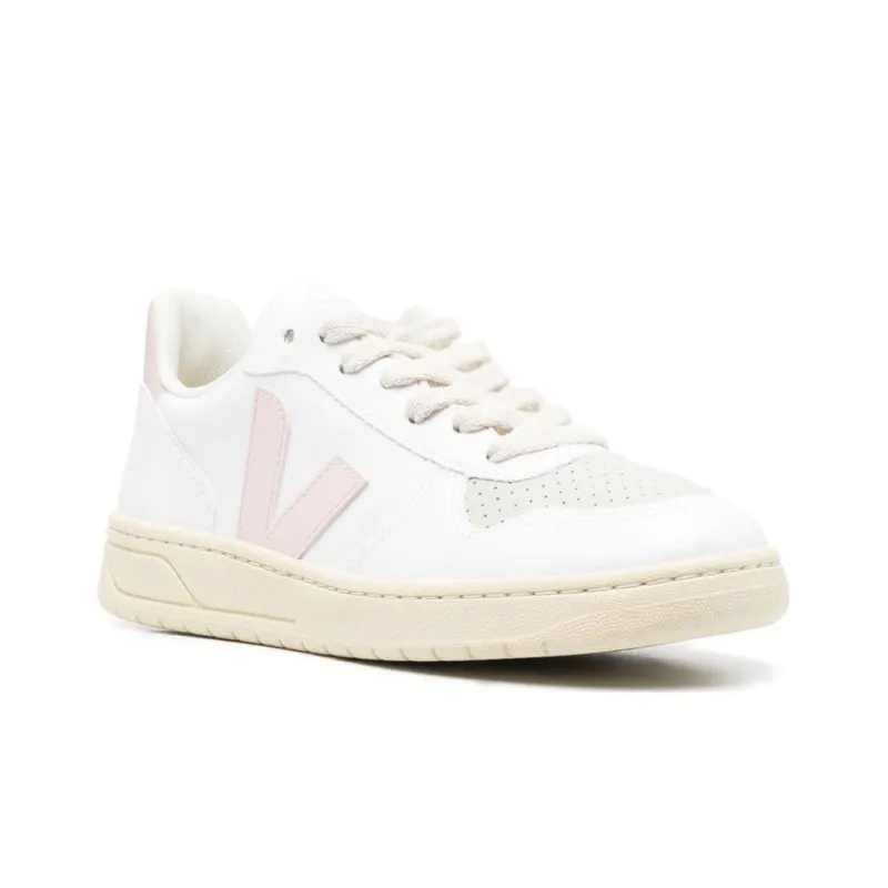 VEJA V 12 Leather White Pink Women's-2