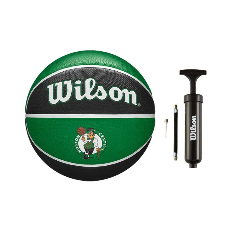 Wilson NBA Series Rubber Basketball Black Green Size 7 Ball Training Unisex-4