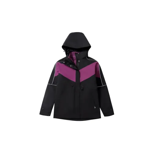 CAMEL Windbreaker Jackets Women's Phantom Black/Mobile Purple