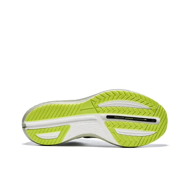 Saucony Anti Slip Wear Resistant Low Top Carbon Plate Training Running Shoes Unisex Green-4
