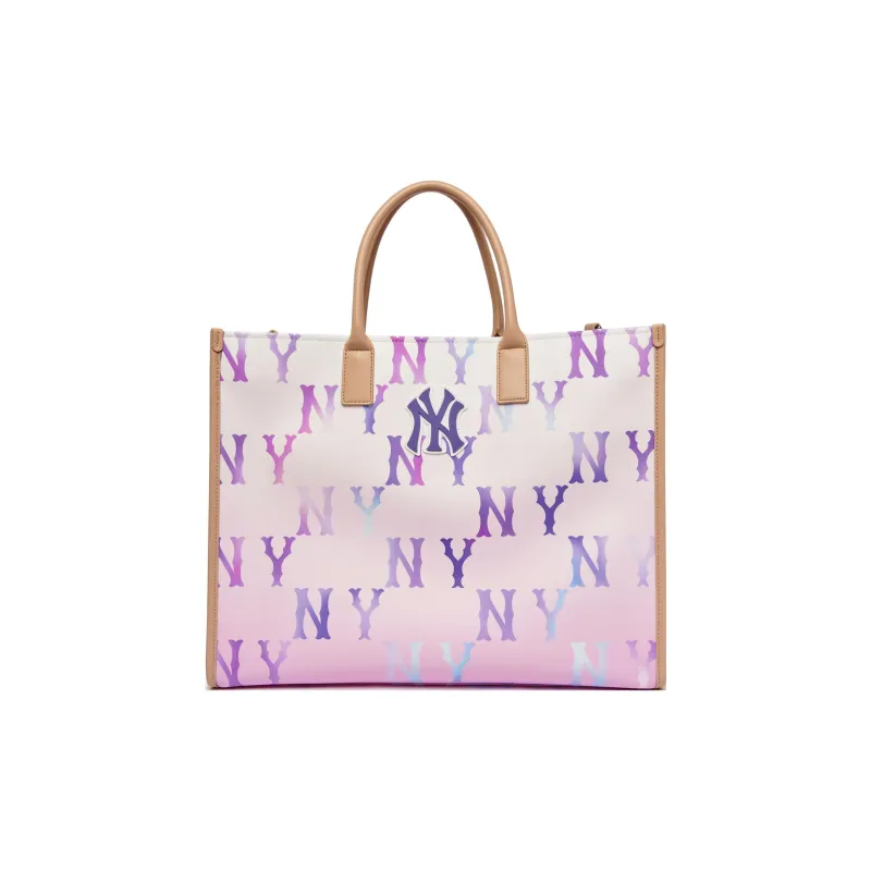 MLB Canvas One Shoulder Canvas Bag Handbag Large Size Unisex Pink Purple-0