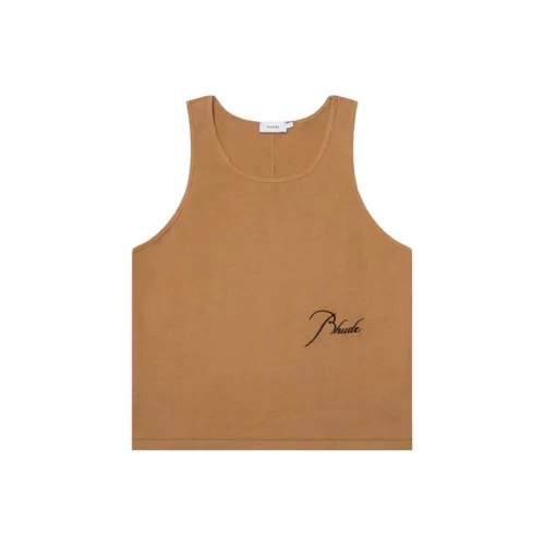 RHUDE Tank Tops Men Brown