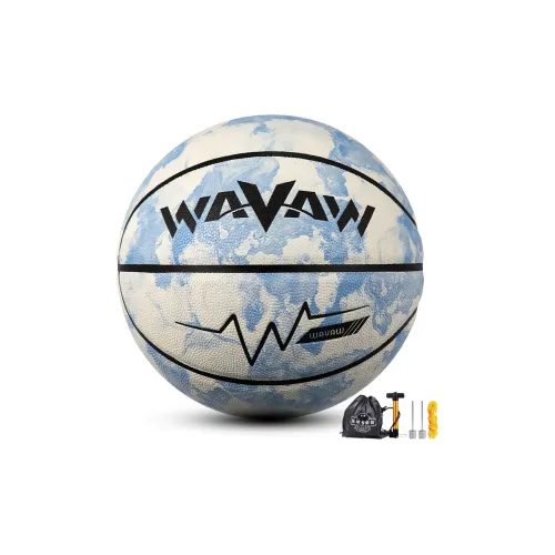 WAVAW PU Basketball Ink Splatter Blue Size 7 Training Unisex