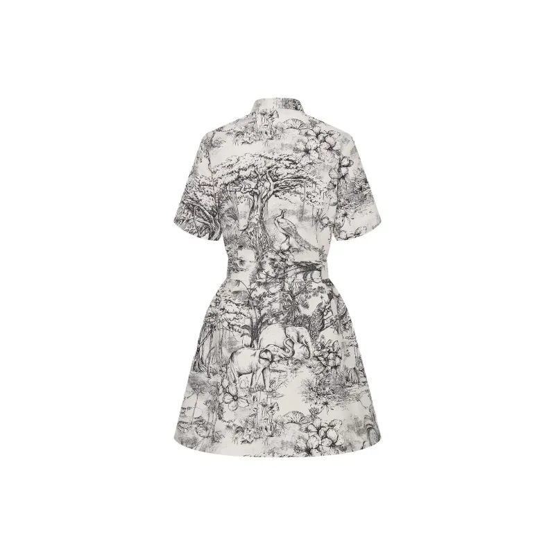 DIOR SS23 Short-Sleeved Dresses Women's Gray White-1