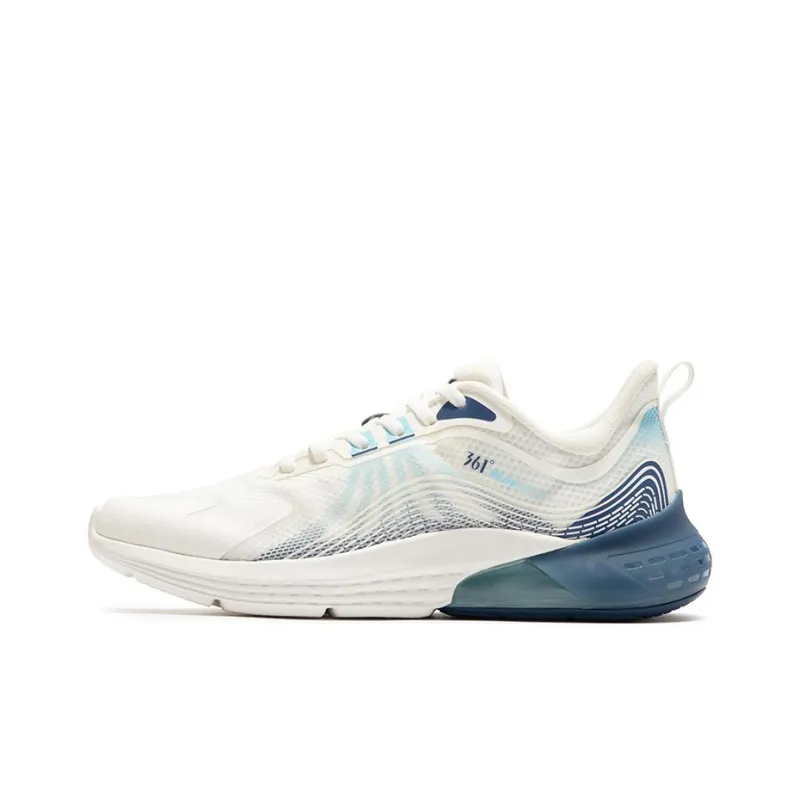 361° Anti Slip And Wear Resistant Lightweight Low Top Running Shoes Men's White Blue-0