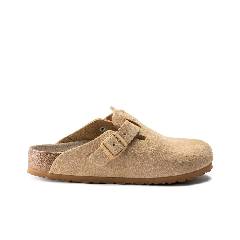 Birkenstock Boston Soft Footbed Suede Latte Cream-1