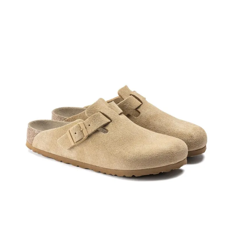 Birkenstock Boston Soft Footbed Suede Latte Cream-4