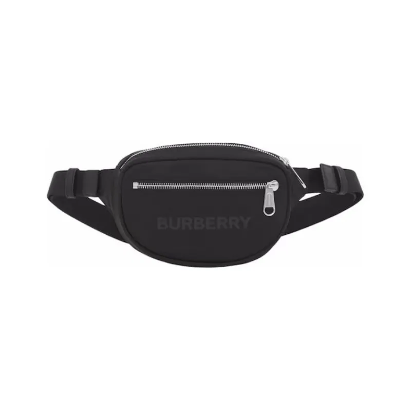 Burberry Logo Print Nylon Cannon Bum Bag Small Black-0