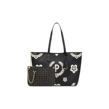 Pollini Cow Leather Shopping Bag, Handbag, Shoulder Bag Women's Black