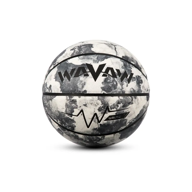 WAVAW PU Basketball Ink Splatter Gray Size 7 Training Unisex-0