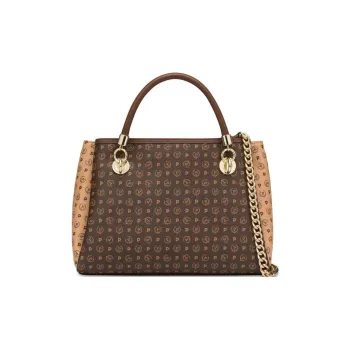 Pollini PVC Shoulder Bag, Crossbody Bag, Handbag Women's Brown/Beige