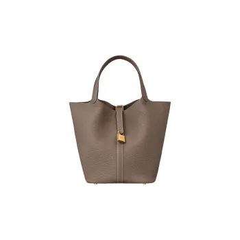 HERMES Picotin Lock Leather Basket Bag Handbag Bucket Bag 26 Unisex 18 Etoupe Elephant Gray