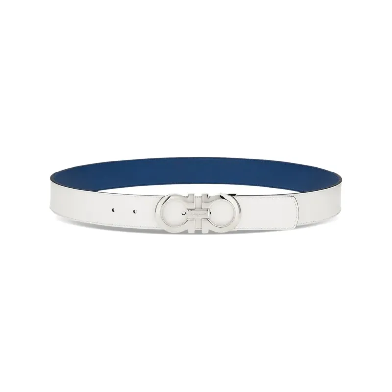 Ferragamo Leather Belts Men White-0