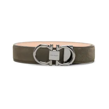 Ferragamo Leather Belts Men Green