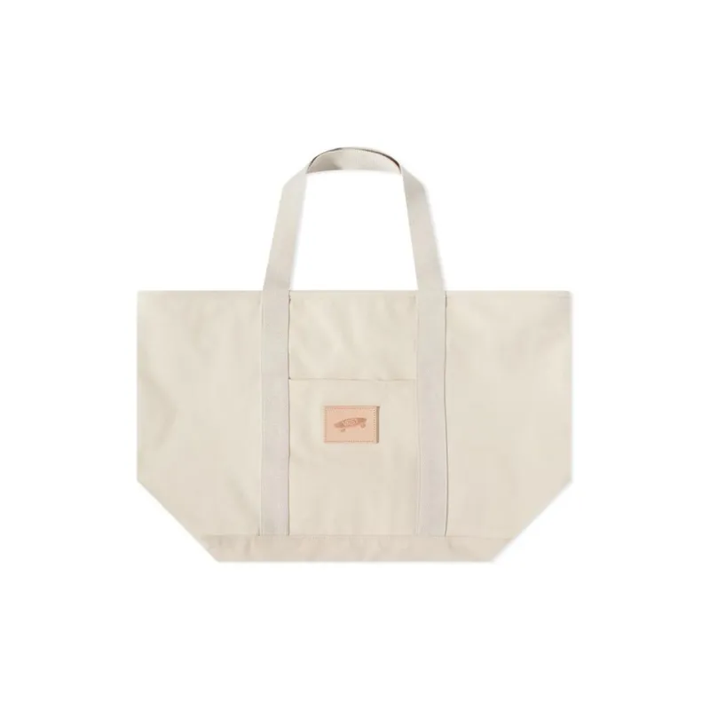 Vans Cotton Tote Bag Shopping Bag Shoulder Bag Handbag Regular Unisex Ecru-3