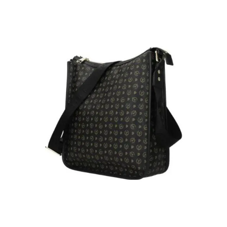 Pollini Leather Shoulder Bag, Crossbody Bag Regular Women's Black-1
