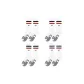 4 Pack (White Black Red+White Black Red+White Black Red+White Blue Red)