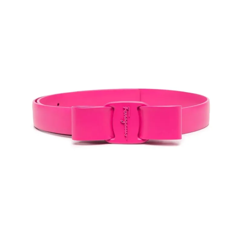 Ferragamo Leather Belts Women's Rose Red-0