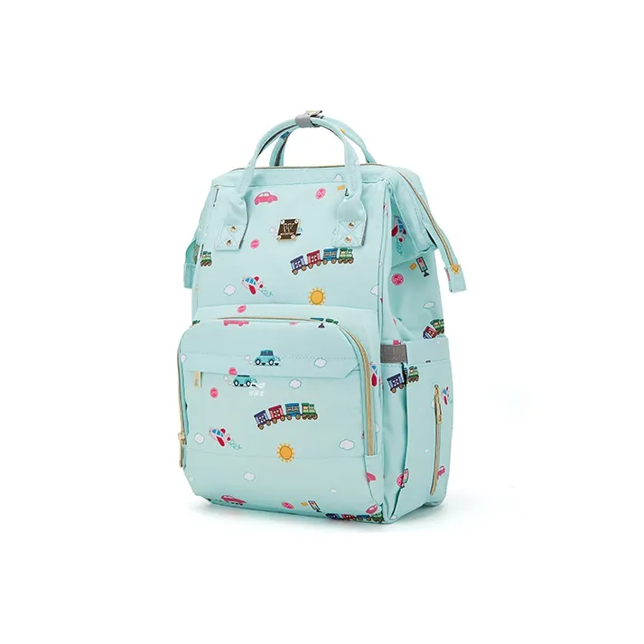 KEYSTREET Fabric Mommy Bag Mother And Baby Bag Handbag Backpack Regular Women's Light Blue-4