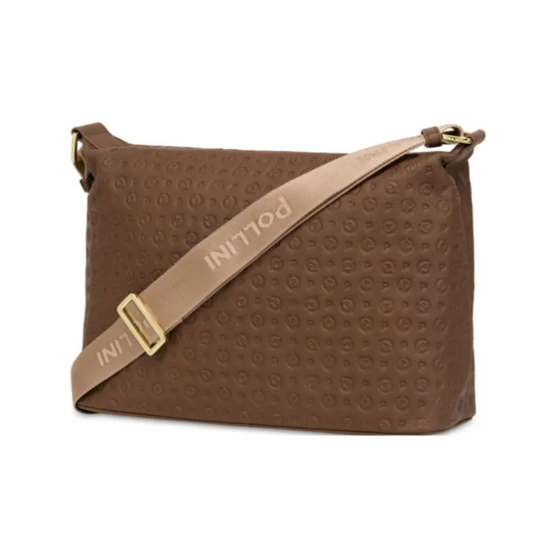 Pollini Soft Calfskin Crossbody Bag, Shoulder Bag Women's Brown-2