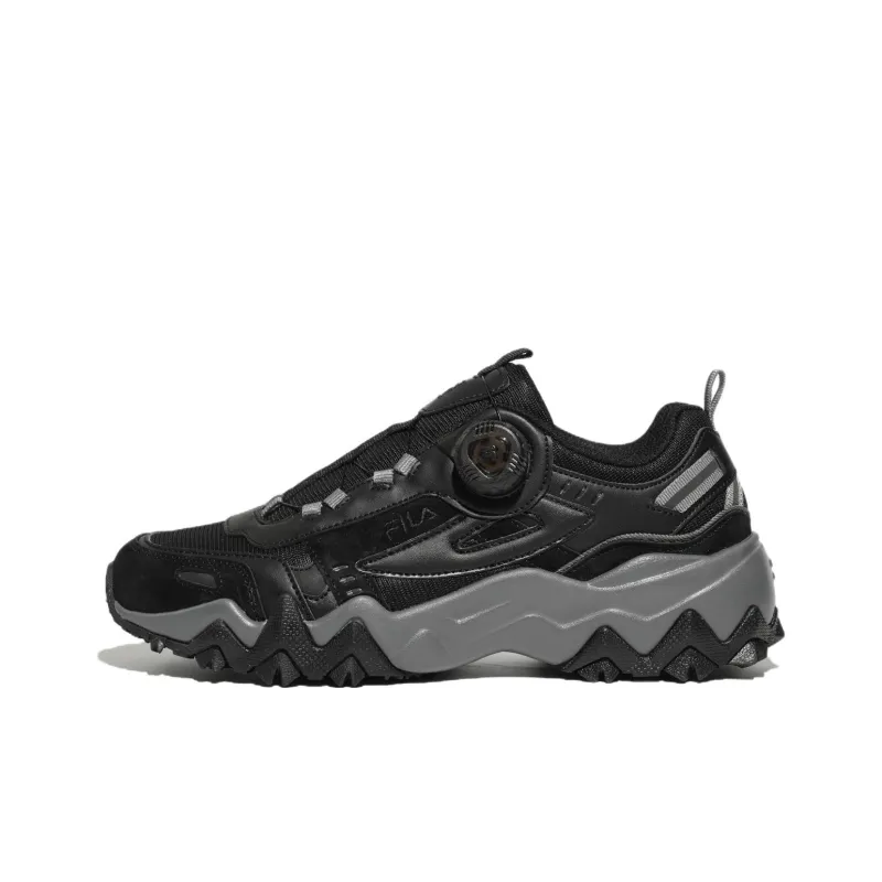 FILA Oakmont Tr Dial V2 Cushioning Anti Slip And Wear Resistant Low Top Casual Shoes Unisex Black Gray Korean Style-0