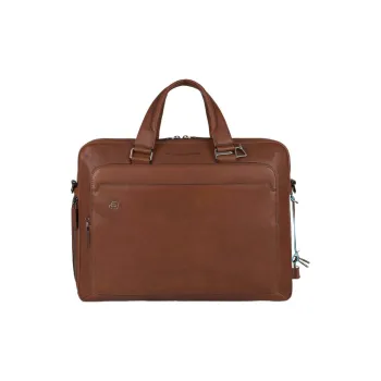 PIQUADRO Leather Briefcases Handbags Small Size Unisex Brown