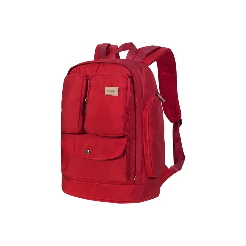 COWBONE Nylon Fabric Backpack Medium Size Unisex Red/Black/Blue-3