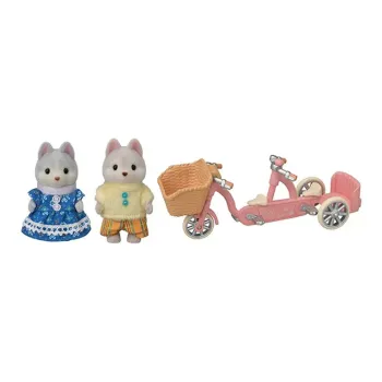 Sylvanian Families Husky Dog Double Bike Cover Doll Products