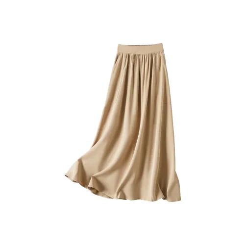 SMEN Casual Long Skirts Women's Khaki