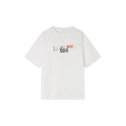 UOOYAA LOVE 50% Capsule Series T-Shirts Women's White