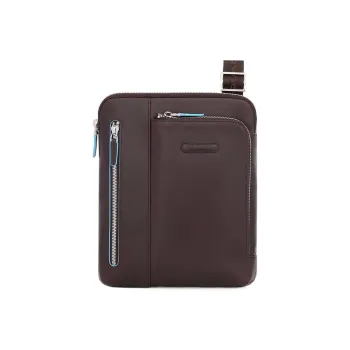PIQUADRO Leather Crossbody Bag, Shoulder Bag Regular Men's Red Brown