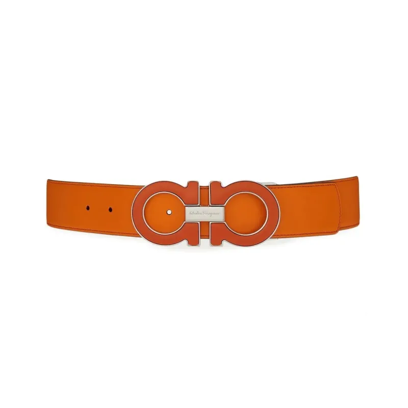 Ferragamo Leather Belts Men Orange-1