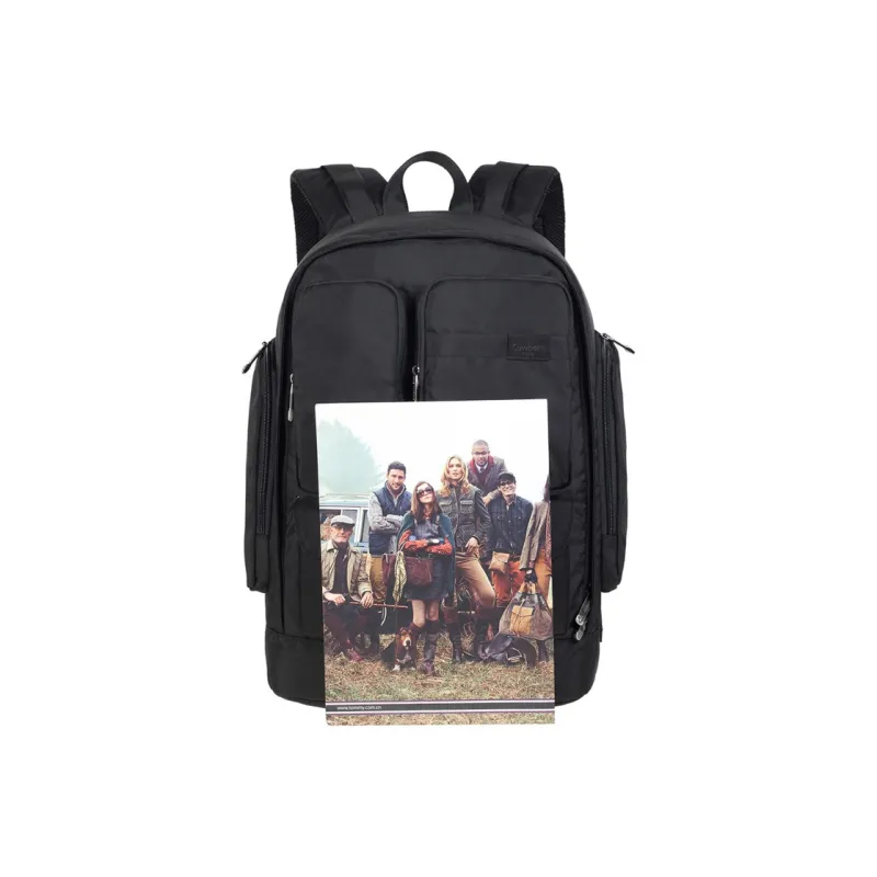 COWBONE Nylon Fabric Backpack Medium Size Unisex Red/Black/Blue-10