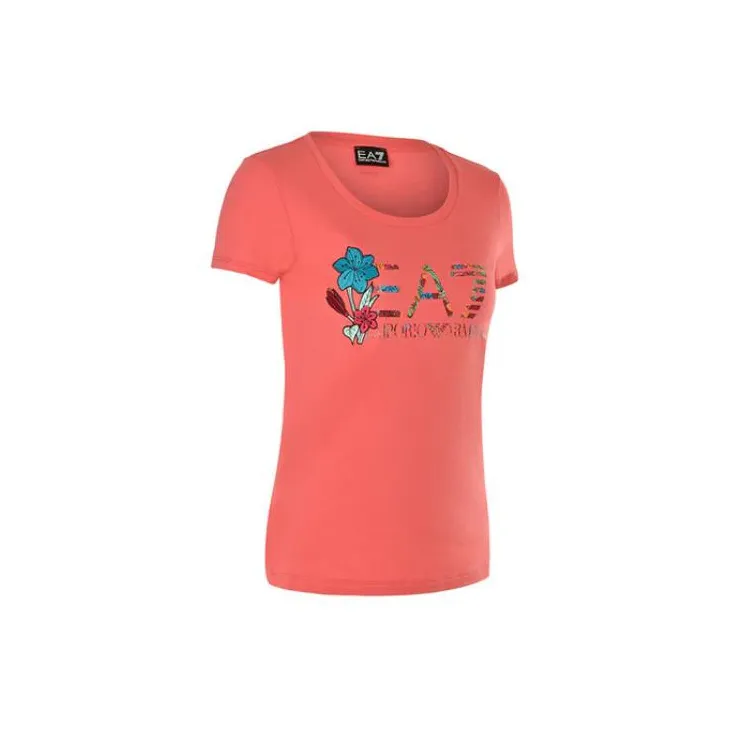 EMPORIO ARMANI EA7 SS23 T Shirt Women's Red-2