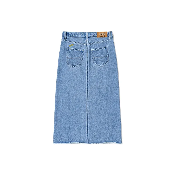 Lee Denim Long Skirts Women's Light Blue-1