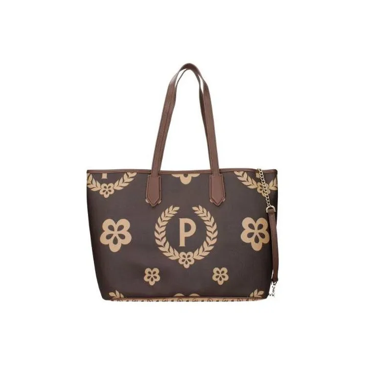 Pollini Polyvinyl Chloride Shopping Bag, Handbag, Shoulder Bag Women's Brown-2