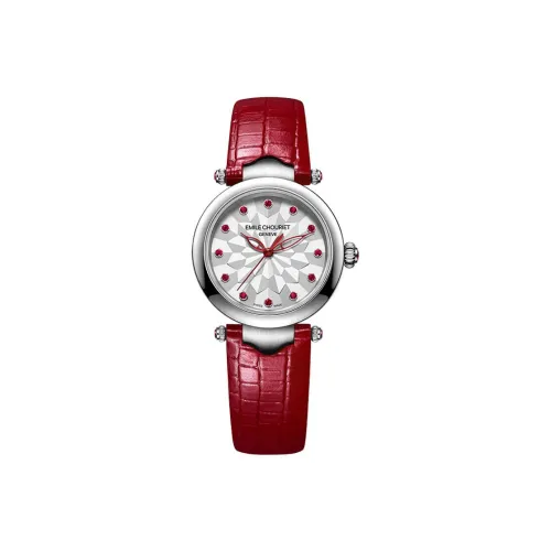 EMILE CHOURIET Automatic Mechanical Movement Women's Watch Watch 29.2mm Silver Dial Stainless Steel Case Leather Strap