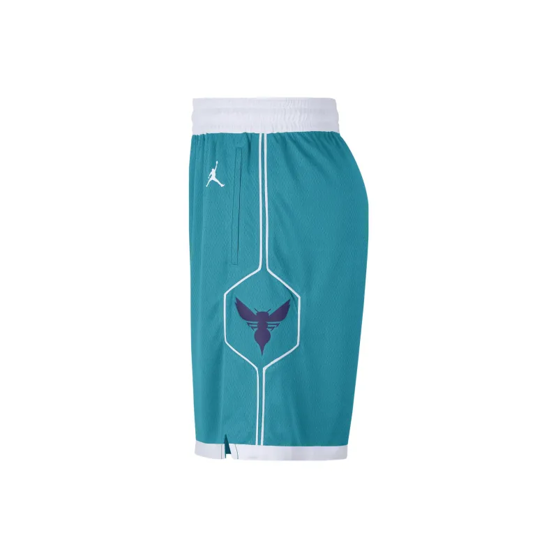 Jordan Hornets Team ICON Edition 2020 NBA Basketball Shorts Men's Blue Green-2