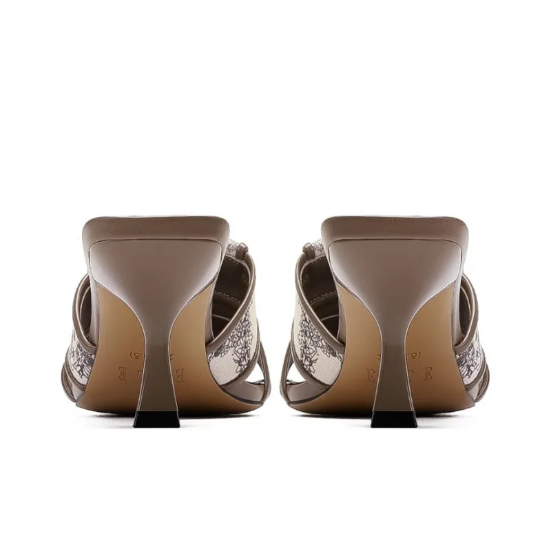 ELLE Slide Slippers Women's Black/Khaki-8
