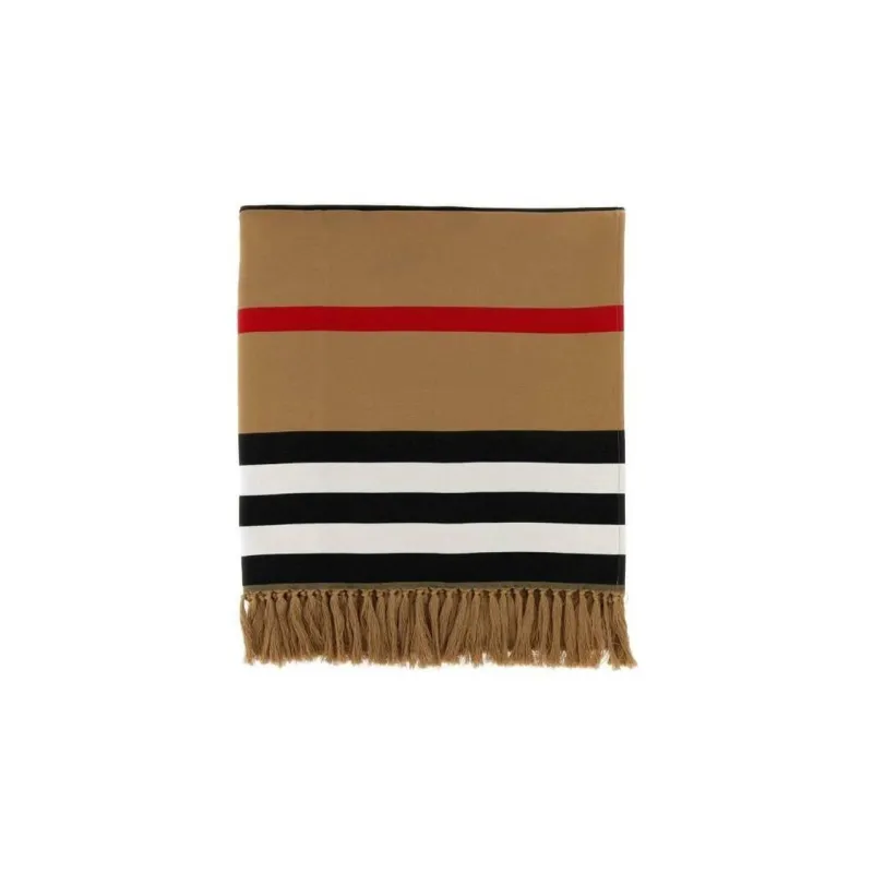 Burberry Striped Intarsia Fringed Scarf-1