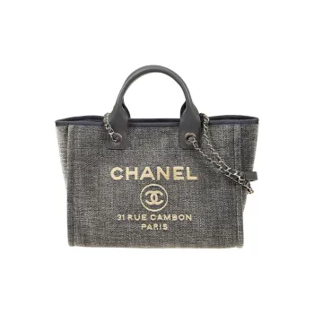 CHANEL Canvas Bag, Tote Bag, Shopping Bag, Shoulder Bag, Crossbody Bag, Handbag Trumpets Women's Gray