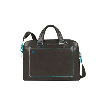 PIQUADRO Leather Laptop Bags Briefcase Shoulder Bag Crossbody Bag Handbag Unisex Black