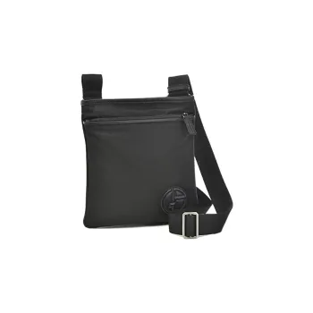 EMPORIO ARMANI Leather Briefcases Shoulder Bag Crossbody Bag Small Size Men's Black