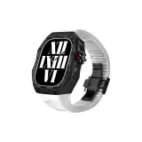 Carbon Fiber Case+White Band+Black Frame/Clasp