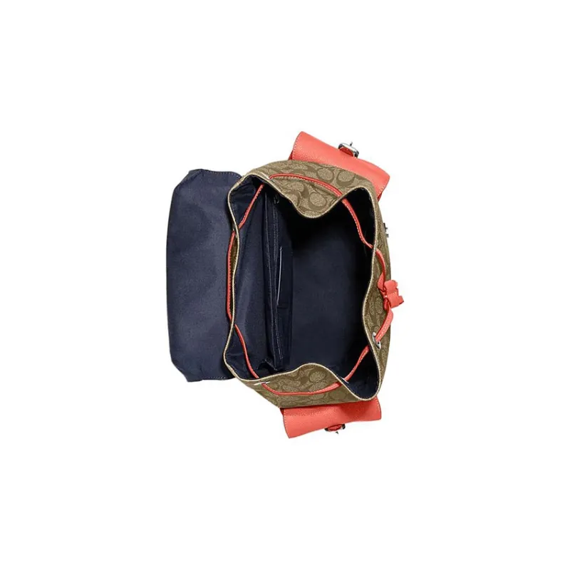 COACH Hudson Cow Leather Backpack Large Size Men's Orange & Brown-2
