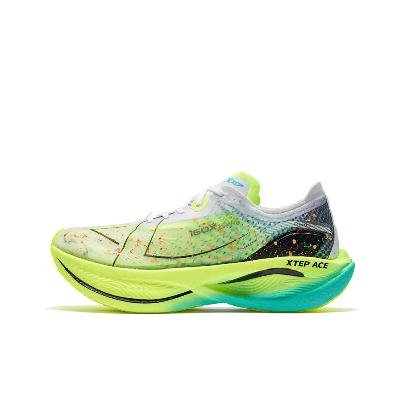 XTEP 160X 3.0 Pro Anti Slip Wear Resistant Low Top Marathon Long Distance Running Shoes Men's Aurora Green Black-0
