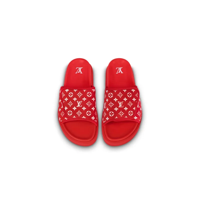 LOUIS VUITTON Miami Slide Slippers Men's Red-2